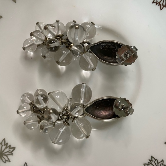 Celia Landman vintage silver earrings with clear crystal beads - Picture 4 of 4